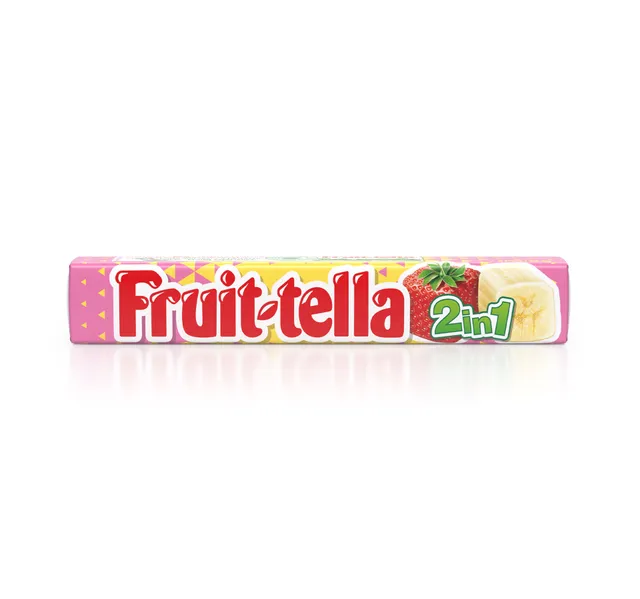 Fruittella 2in1 Sweet Strawberry Banana Flavour Juicy Chewy Candy 324 G