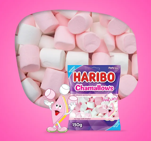 Haribo Pink White Chamallows 150 G