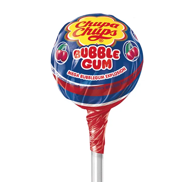 Chupa Chups Bubble Gum Cherry Lollipop Candy 16 G