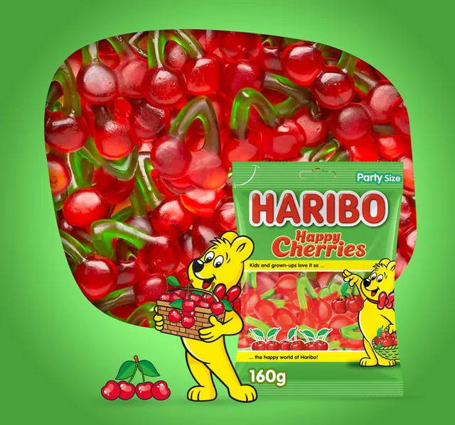 Haribo Happy Cherries Gummy Candy 160 G