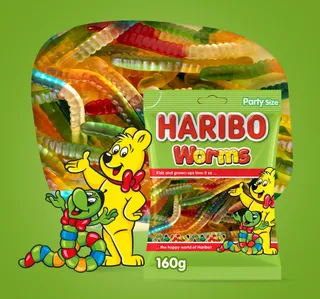 Haribo Worms Gummy Candy 160 G