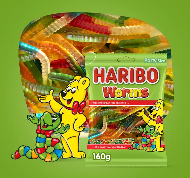 Haribo Worms Gummy Candy 160 G