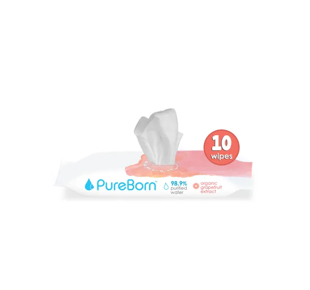 Pure Born Pure Wipes 10 Sheets