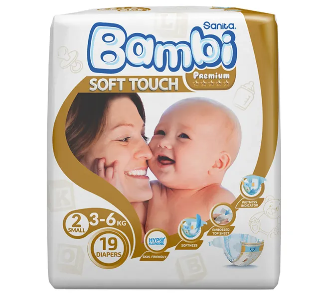 Sanita Bambi Baby Diaper Regular Pack Size 2 Small 36 Kg 19 Pcs