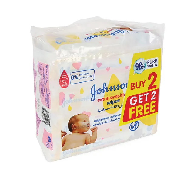 Johnsons Baby Wipes Extra Sensitive 56 Pcs 22