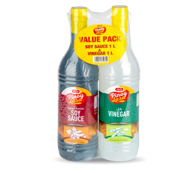 Lulu Pinoy Lasa Soy Sauce 1 Litre Vinegar 1 Litre