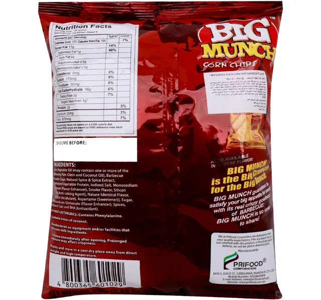 Big Munch Barbecue Corn Chips 110 g