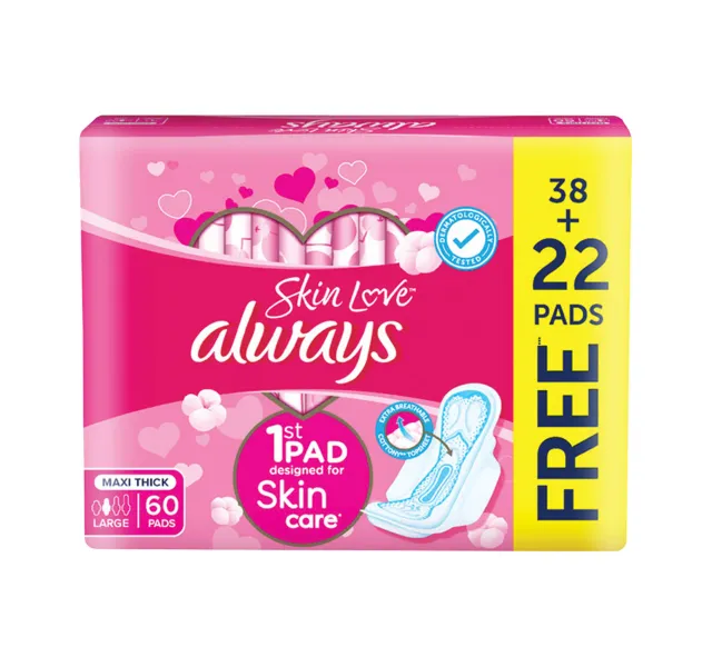 Always Skin Love Maxi Thick Large Pads