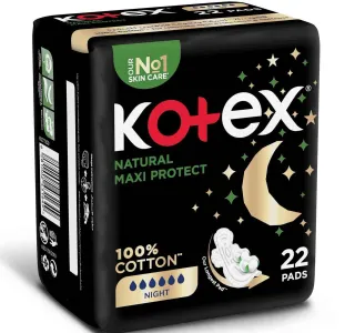 Kotex Natural Maxi Protect Thick 100 Cotton Overnight Sanitary Pads With