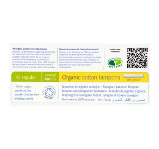 Natracare Organic Cotton Tampons Regular 16 pcs