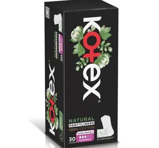 Kotex Natural Panty Liners 100 Cotton Normal Size 30pcs
