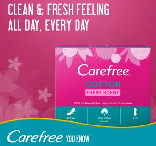 Carefree Panty Liners Cotton Feel Fresh Scented 76 Pcs