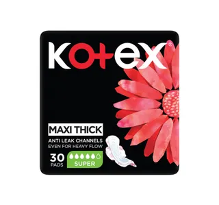 Kotex Maxi Thick Super Sanitary Pads with Wings Value Pack 30pcs