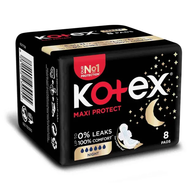 Kotex Maxi Protect Thick Overnight Protection Sanitary Pads With Wings 8