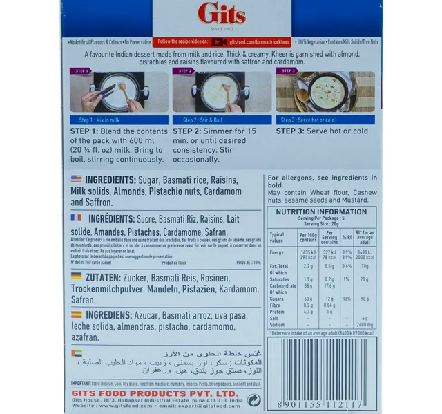 Gits Basmati Rice Kheer 100 g