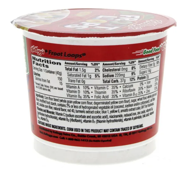 Kelloggs Froot Loops Sweetened Multi Grain Cereal 42 G
