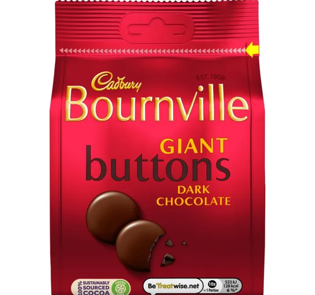 Cadbury Bournville Giant Buttons Dark Chocolate 100 G