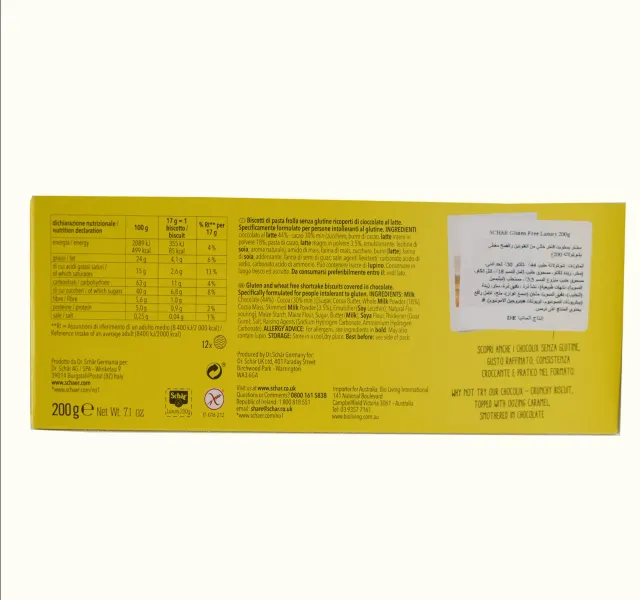 Schar Gluten Free Shortcake Biscuits Covered In Chocolate 200 G