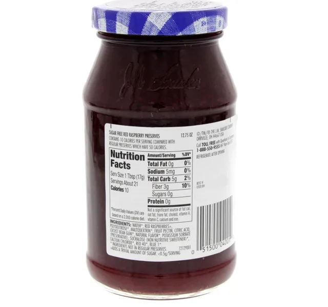 Smucker S Sugar Free Red Raspberry Preserves 361 G