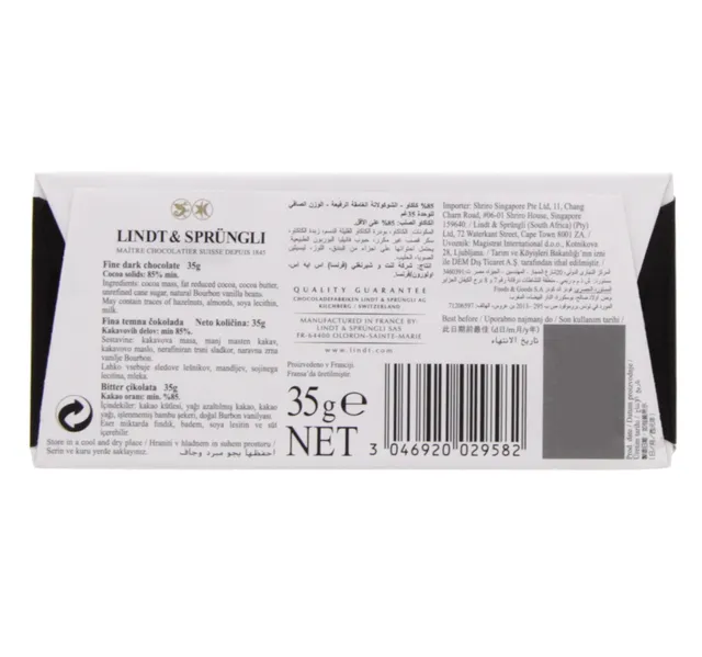 Lindt Excellence Rich Dark Chocolate 85% Cocoa 35 g