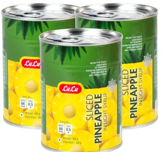 Lulu Sliced Pineapple In Light Syrup 3 X 565 G