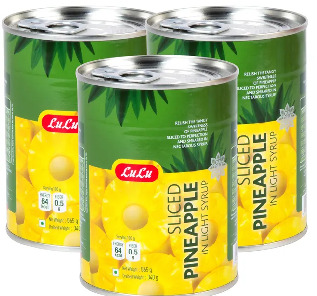 Lulu Sliced Pineapple In Light Syrup 3 X 565 G