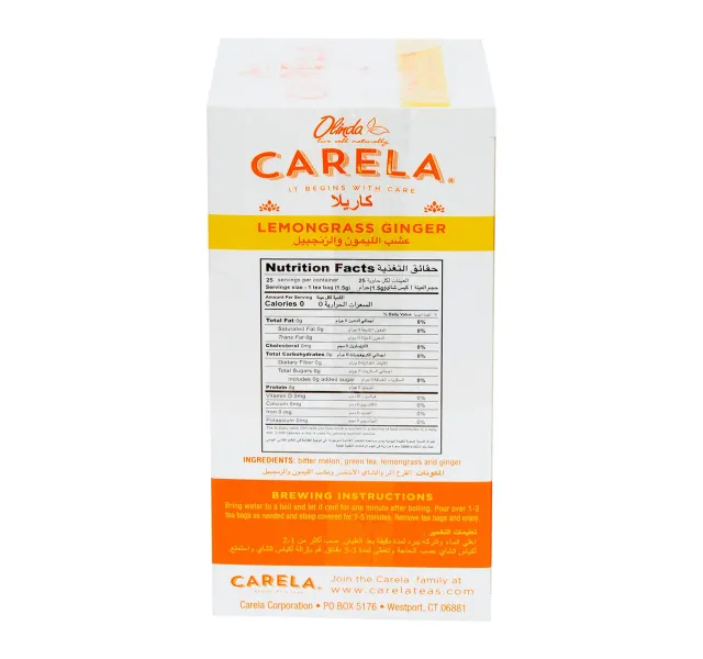 Olinda Carela Lemongrass Ginger Tea 25 Teabags 37 5 G