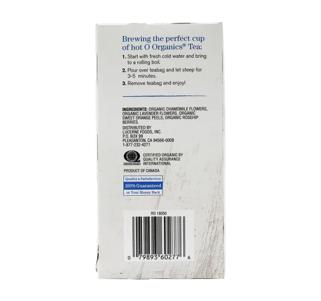 Organics Chamomile Lavender Tea 20 Teabags