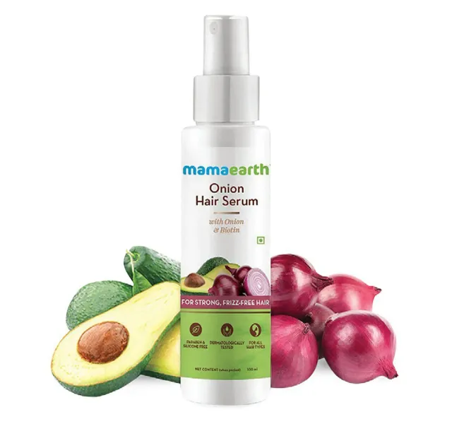 Mamaearth Onion Hair Serum With Onion Biotin For Strong Frizzfree Hair 100