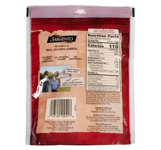 Sargento Fine Cut Cheddar Cheese Nacho Taco 226 G