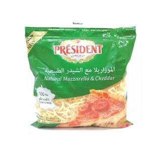بريزيدن جبنة موزاريلا و شيدر طبيعية 450 جم
