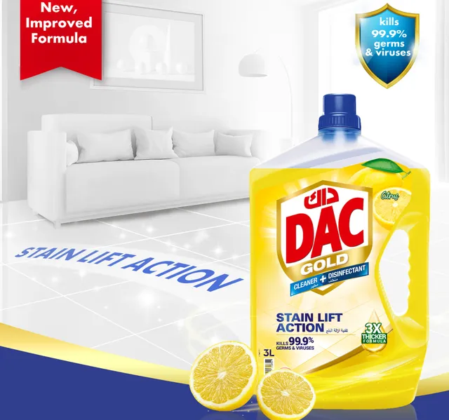 Dac Gold Multipurpose Disinfectant Liquid Cleaner Citrus Burst 1 Litre