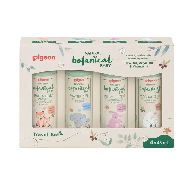 Pigeon Natural Botanical Baby Travel Set 4 x 45 ml