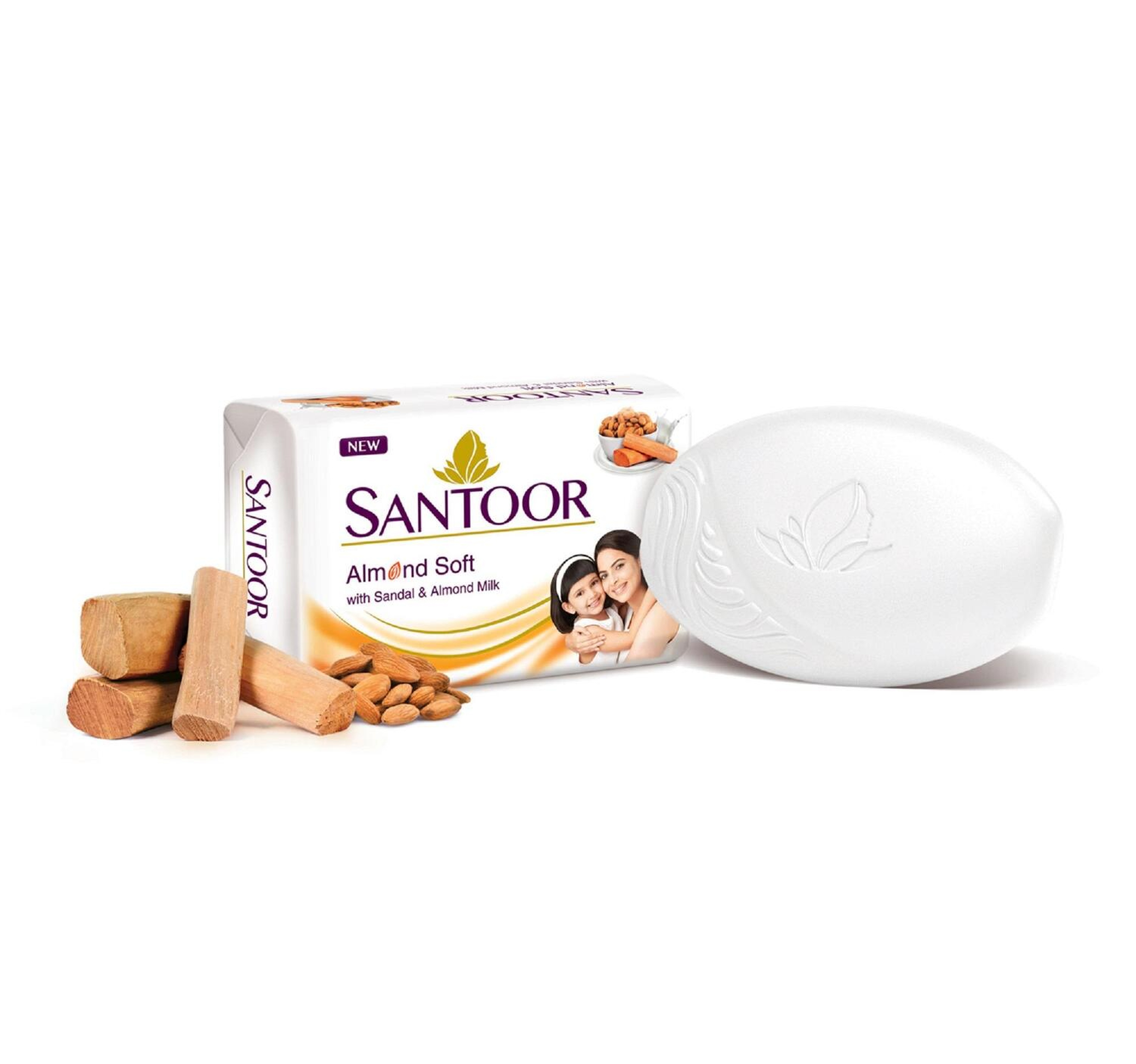 Santoor Soap White Sandal Almond Milk 125 G