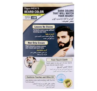 Bigen Mens Beard Colour With Olive Oil And Taurine Real Black 1 Pkt