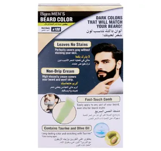 Bigen Men's Beard Colour with Olive Oil and Taurine Real Black 1 pkt