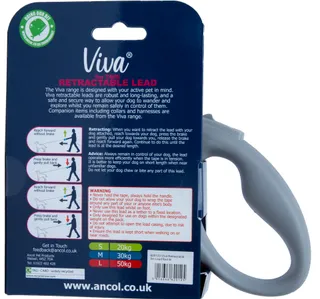 Ancol Viva Red Retractable Tape Lead Size Medium 5m 1 pc
