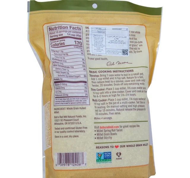 Bobs Red Mill Whole Grain Millet 794 G