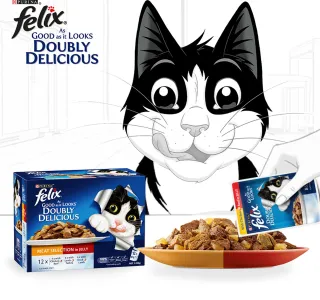 Purina Felix Doubly Delicious Meat Selection In Jelly ( Chicken & Beef Lamb & Turkey Duck & Lamb ) 12 x 85 g