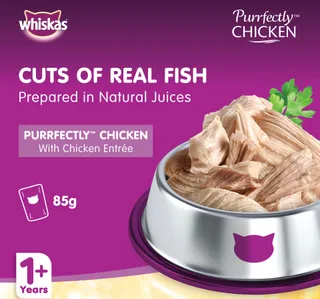 Whiskas Purrfectly Chicken Entree Wet Cat Food For Adult Cats 1 Years Pack