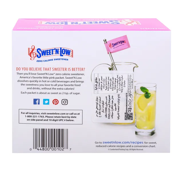 Sweetn Low Zero Calorie Sweetener 100pcs