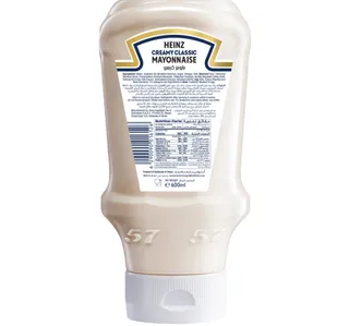 Heinz Creamy Classic Mayonnaise Top Down Squeezy Bottle 600 Ml