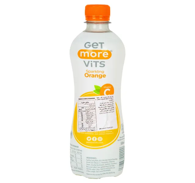 Get More Vits Sparkling Orange Vitamin C 500 Ml