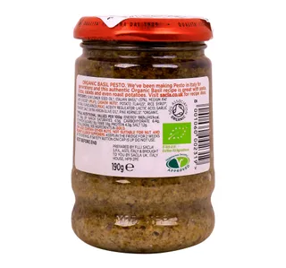 Sacla Organic Basil Pesto Vegetarian Recipe 190 G