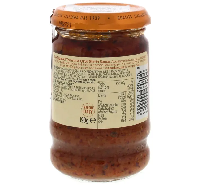 Sacla Intenso Pasta Sauce 190 G