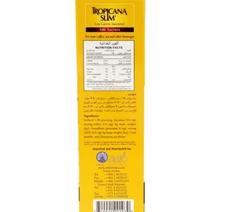 Tropicana Slim Low Calorie Free Sweetener 100 Saches 200 G