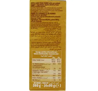 Andros Fruit Snack Apple Pear 4 X 90 G