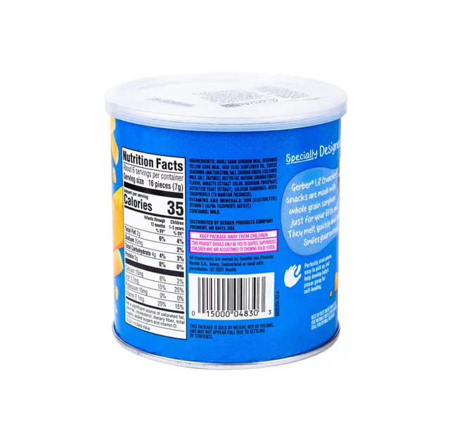 Gerber Crunchies Baked Corn Snack Mild Cheddar 42 g