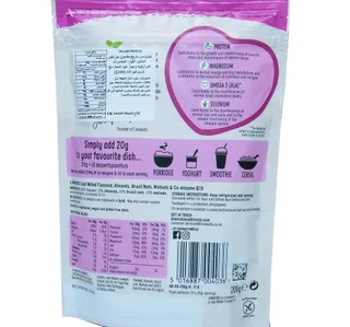 Linwoods Cold Milled Flaxseed Almonds Brazil Nuts Walnuts & Coq10 200 g