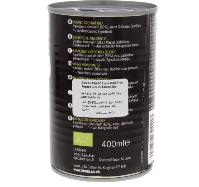Biona Organic Coconut Milk 400 g